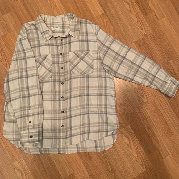 Beige/taupe button up flannel shirt 100% cotton - Picture 1 of 9